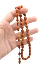 Mustafa Uysal İmzalı Beyzi Kesim Koyu Sarı Katalin Tesbih