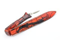 Usta İşi Balık Model Turuncu Siyah Sıkma Kehribar Tesbih 002