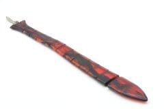 Usta İşi Balık Model Turuncu Siyah Sıkma Kehribar Tesbih 002