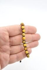 Makrome Model Sertifikalı Hakiki Sarı Damla Kehribar Bileklik