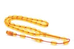 Hakkı Usta Yapımı Arpa Kesim Bilek Boy Şeffaf Sıkma Kehribar Tesbih