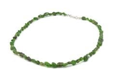 Choker Model Amorf Kesim Doğal Diopsit Taşı Kolye