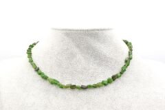 Choker Model Amorf Kesim Doğal Diopsit Taşı Kolye