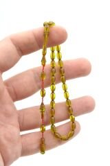 Hakkı Usta Yapımı Arpa Kesim Bilek Boy Yeşil Sıkma Kehribar Tesbih