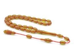 Hakkı Usta Yapımı Arpa Kesim Bilek Boy Mavi Sıkma Kehribar Tesbih