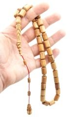 Usta İşi Sistemli Oyma İmameli Kapsül Kesim Zeytin Ağacı Tesbih İri Boy