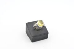 Ayarlanabilir Sertifikalı Doğal Fosilli Kehribar Taşlı Yüzük 003