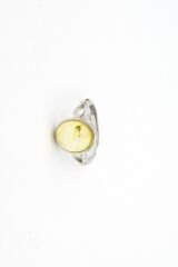 Ayarlanabilir Sertifikalı Doğal Fosilli Kehribar Taşlı Yüzük 003