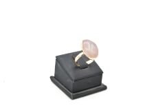 Altın Rengi Pembe Kuvars Taşlı Ayarlanabilir Yüzük 002