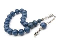 Gümüş Kaplama Kamçılı Küre Kesim Lacivert Sıkma Kehribar Efe Maskot Tesbih