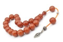 Özel Sistemli Küre Kesim Turuncu Sıkma Kehribar Efe Maskot Tesbih