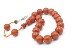 Özel Sistemli Küre Kesim Turuncu Sıkma Kehribar Efe Maskot Tesbih