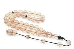 Hikmet Al Said İmzalı Küre Kesim Şeffaf Sıkma Kehribar Tesbih