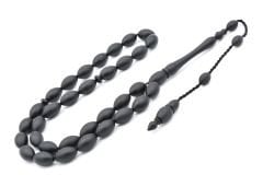 Rüstem Duman İşçilikli Sistemli Alman Siyah Fiber Tesbih Orta Boy