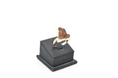 Altın Rengi Karnelyan Akik Taşlı Ayarlanabilir Yüzük 012