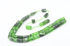 Halil Usta İmzalı Kesme Model Bilek Boy Yeşil Siyah Sıkma Kehribar Tesbih