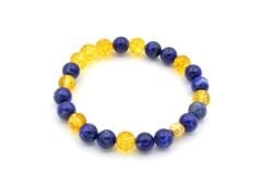 Doğal Lapis Lazuli Ve Sitrin Taşı Bileklik 1.kalite 002
