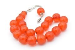 Tilki Kuyruğu Kamçılı Küre Kesim Hareli Turuncu Sıkma Kehribar Efe Maskot Tesbih