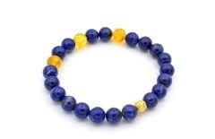 Doğal Lapis Lazuli Ve Sitrin Taşı Bileklik 1.kalite 001