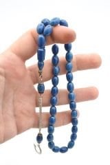 Tilki Kuyruğu Kamçılı Beyzi Kesim Mavi Katalin Tesbih 006