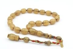 Hakkı Usta İmzalı Beyzi Kesim Beyaz Sıkma Kehribar Efe Maskot Tesbih 002