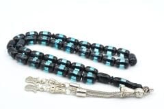 Kapsül Kesim Günlük Boy Mavi Siyah Sürmeli Sıkma Kehribar Tesbih