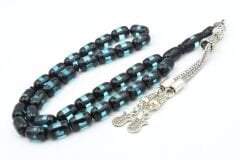 Kapsül Kesim Günlük Boy Mavi Siyah Sürmeli Sıkma Kehribar Tesbih