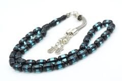 Kapsül Kesim Günlük Boy Mavi Siyah Sürmeli Sıkma Kehribar Tesbih