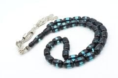 Kapsül Kesim Günlük Boy Mavi Siyah Sürmeli Sıkma Kehribar Tesbih