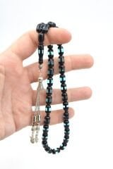 Kapsül Kesim Günlük Boy Mavi Siyah Sürmeli Sıkma Kehribar Tesbih