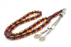 Kapsül Kesim Günlük Boy Sarı Kırmızı Sürmeli Sıkma Kehribar Tesbih