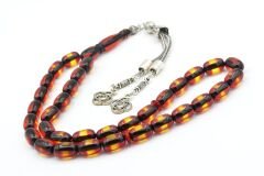 Kapsül Kesim Günlük Boy Sarı Kırmızı Sürmeli Sıkma Kehribar Tesbih