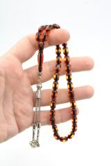 Kapsül Kesim Günlük Boy Sarı Kırmızı Sürmeli Sıkma Kehribar Tesbih