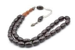 Tilki Kuyruğu Kamçılı Kapsül Kesim İmamesi Tıraşlı Bordo Sıkma Kehribar Tesbih