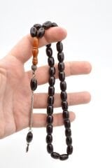 Tilki Kuyruğu Kamçılı Kapsül Kesim İmamesi Tıraşlı Bordo Sıkma Kehribar Tesbih