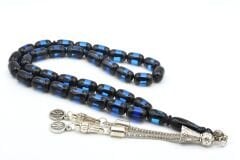 Kapsül Kesim Günlük Boy Lacivert Siyah Sürmeli Sıkma Kehribar Tesbih