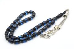 Kapsül Kesim Günlük Boy Lacivert Siyah Sürmeli Sıkma Kehribar Tesbih