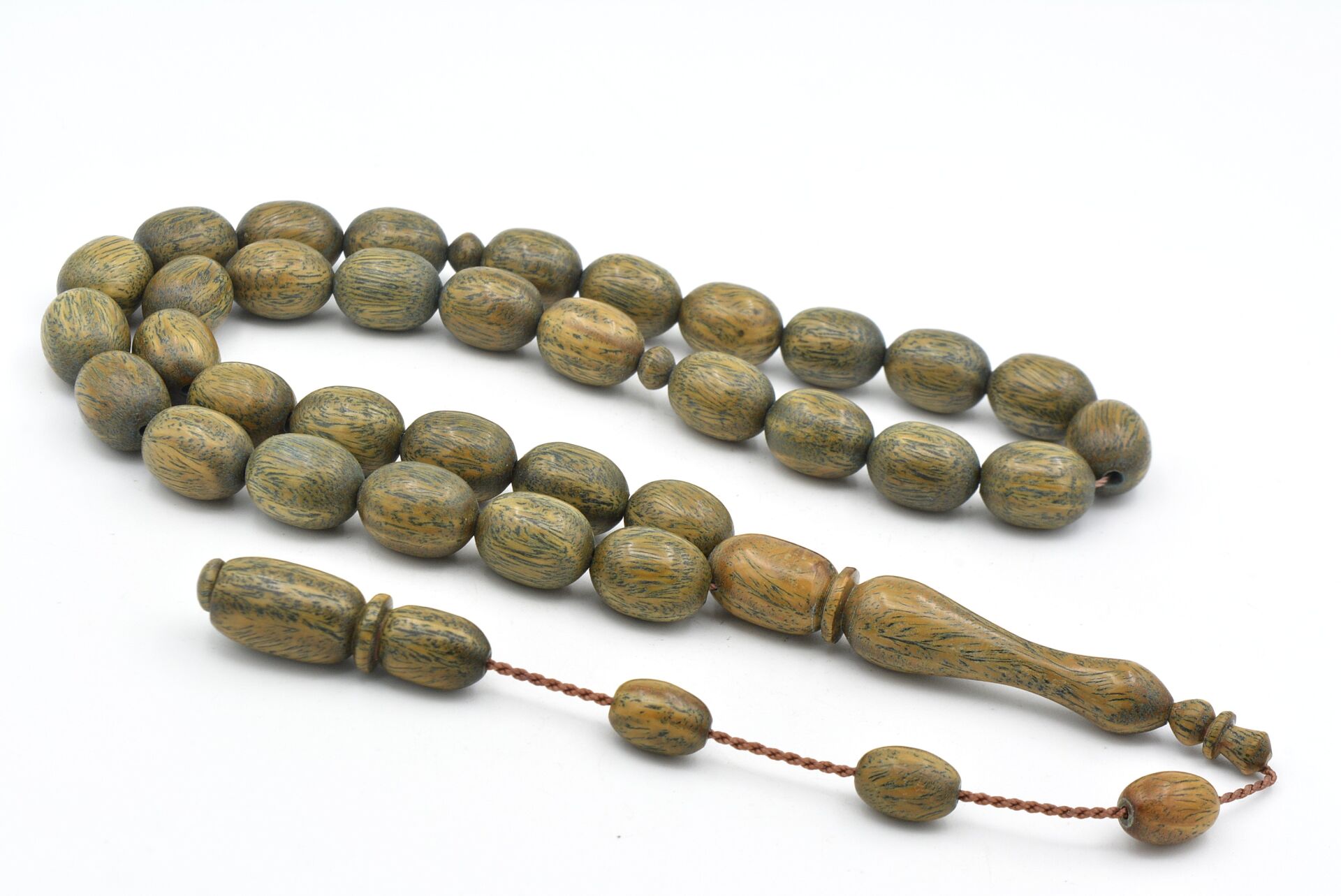 Usta İşi Sistemli Tombul Beyzi Kesim İri Boy Pelesenk Ağacı Tesbih