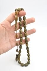 Usta İşi Sistemli Tombul Beyzi Kesim İri Boy Pelesenk Ağacı Tesbih