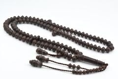 Usta İşi Tekerlek Kesim İri Boy 99 luk Demirhindi Ağacı Zikir Tesbihi