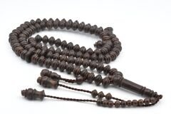 Usta İşi Tekerlek Kesim İri Boy 99 luk Demirhindi Ağacı Zikir Tesbihi