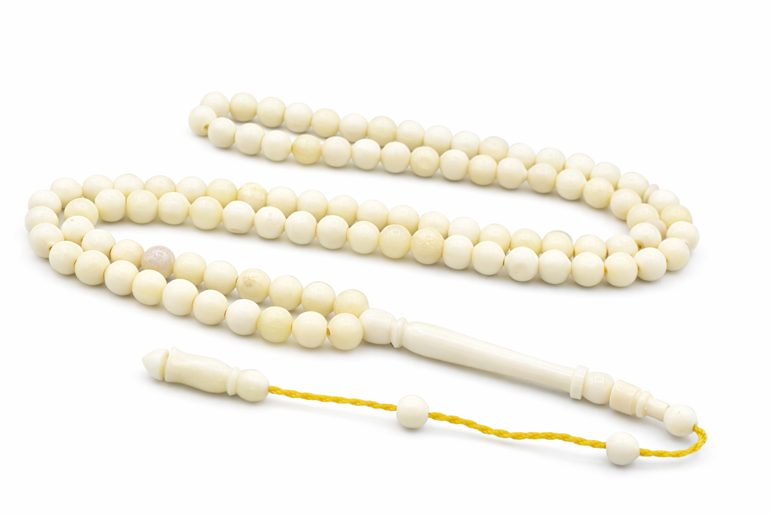 Usta İşi Sistemli Küre Kesim 99 luk Balina Kemiği Tesbih 6 Mm