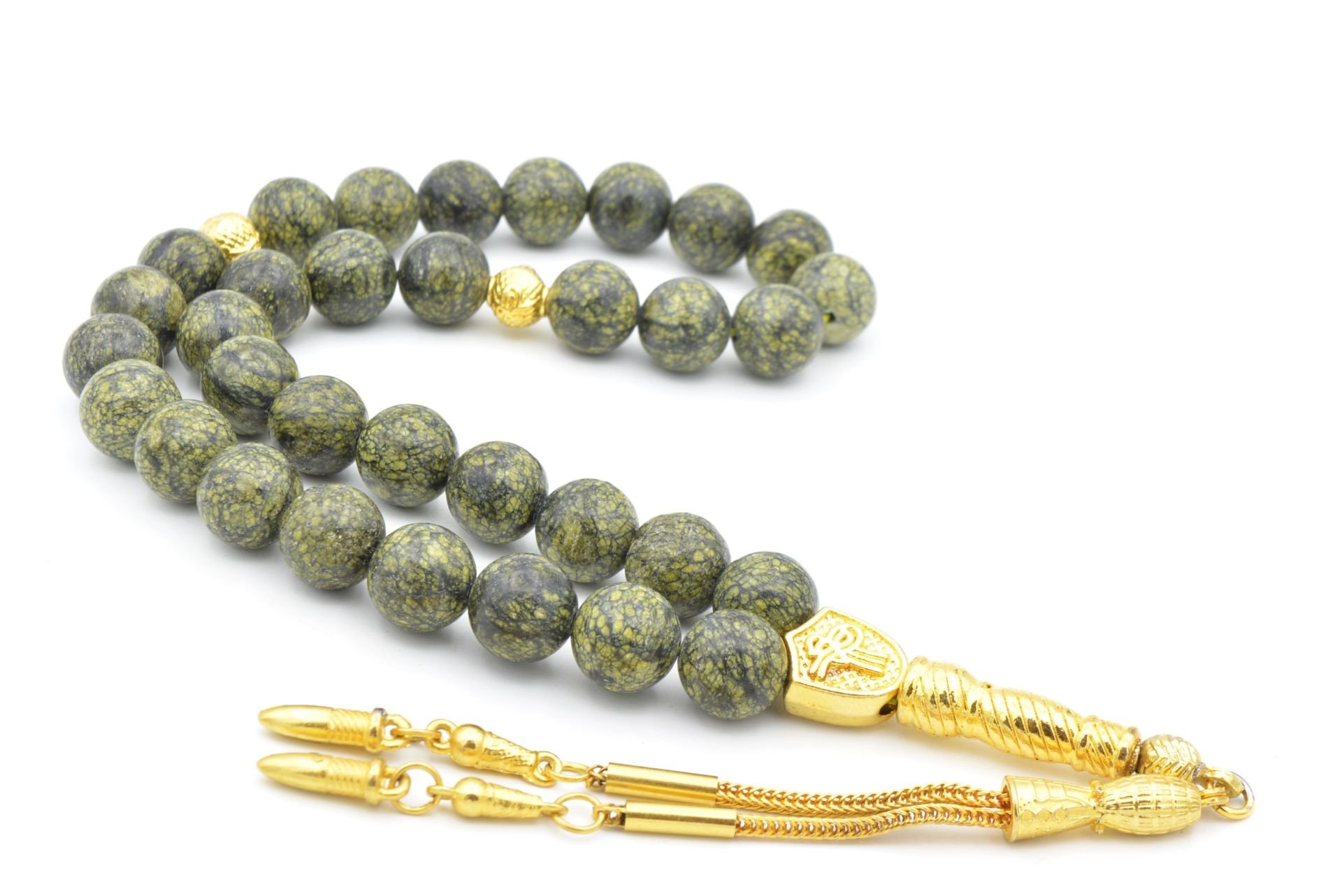 Hakiki Doğal Yılan Serpantin Taşı Tesbih 10 Mm