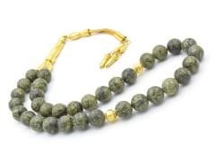 Hakiki Doğal Yılan Serpantin Taşı Tesbih 10 Mm