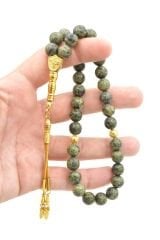 Hakiki Doğal Yılan Serpantin Taşı Tesbih 10 Mm