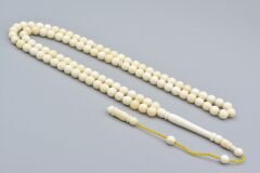 Usta İşi Sistemli Küre Kesim 99 luk Balina Kemiği Tesbih 6 Mm