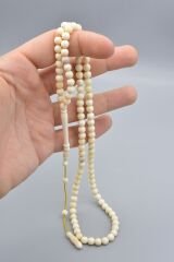 Usta İşi Sistemli Küre Kesim 99 luk Balina Kemiği Tesbih 6 Mm