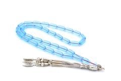 Usta Işçilikli A Kalite Kapsül Kesim Mavi Uçak Camı Tesbih 007