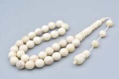 Usta İşi Sistemli Uçlu Küre Kesim İri Boy Balina Kemiği Tesbih