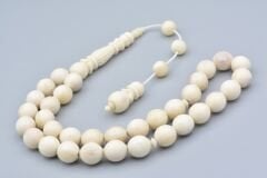 Usta İşi Sistemli Uçlu Küre Kesim İri Boy Balina Kemiği Tesbih